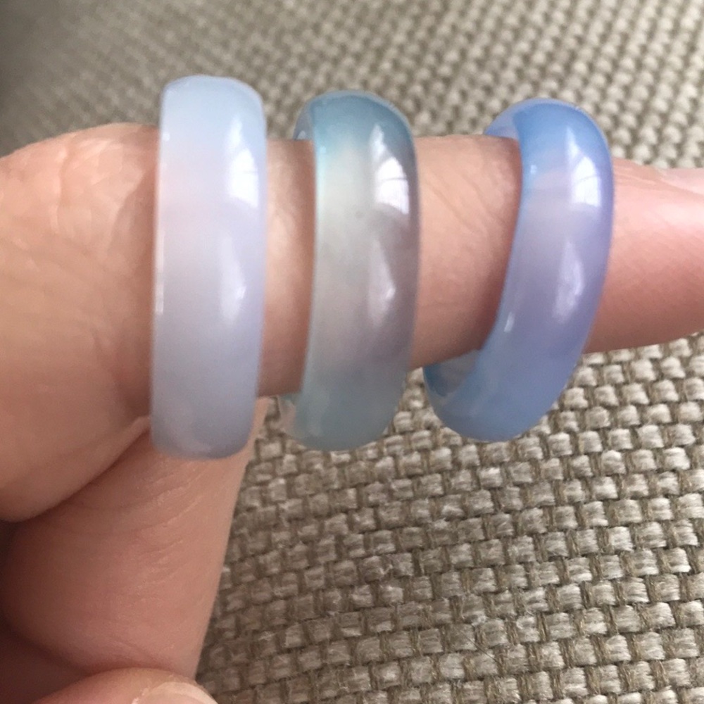 Blue Agate Gemstone Ring Set - image 2
